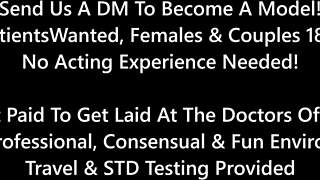 Petite latina patient spreads shaved pussy for doctor's hitachi vibrator orgasm