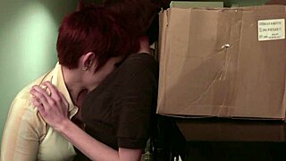 Fishnet milf lily cade strap-on fucks jay taylor's gaping pussy doggystyle hard