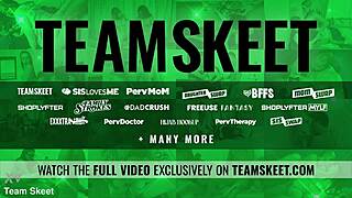 Skinny Redhead Gags on Deepthroat While Bent Over Doing Chores