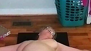 Hot Mature Bends Over in Tight Yoga Pants Exposing Big Tits and Wet Pussy During Early Morning Stretch