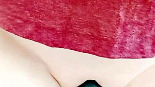 mature mom glides her huge shaved pussy lips teasingly in wet display