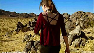 brooke johnson bound and caned hard then facesat on desert rocks