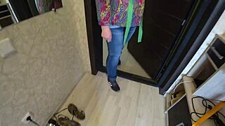 girlfriend's milf friend straps me doggystyle in white panties shaking fat ass