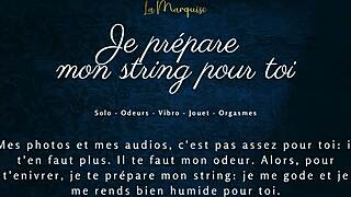 French Solo Female Prepares Her Thong String For You With Audio