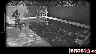 imagine this stunning blonde cougar milf riding young pool cleaners huge bbc by the pool
