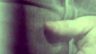 Old man wets pants peeing wildly in steamy shower