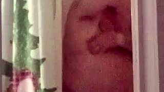 Vacuum play leads to small cock shower rinse!