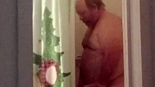 Vacuum play leads to small cock shower rinse!