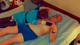 Granny nurse gives patient cocksucking on new year