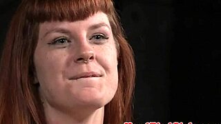 blindfolded bdsm sub spread and toyed rough by maledom femdom duo