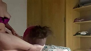 Hijastra rides padrastro's cock in sexy panties while he falls hard