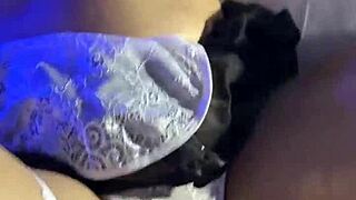 Cumshot floods my pussy after nasty missionary with pierced nipple latina