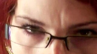 oh god karla rose with glasses drops to knees starin' in my eyes suckin' my wrapped cock so hungrily in pov!!