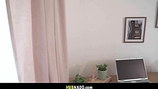 masked big tits babe in boots seduces nerdy guy squirting everywhere 😈🍑