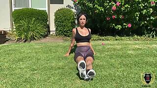 fit ava lee squats on rome majors thick cock workout