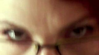 oh god karla rose with glasses drops to knees starin' in my eyes suckin' my wrapped cock so hungrily in pov!!