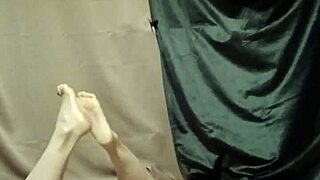 Slave's humiliating solo uro belt degradation session