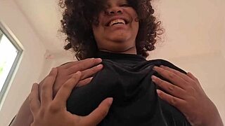 stepmom's huge natural tits bounce as she sneaks into my room for taboo fuck