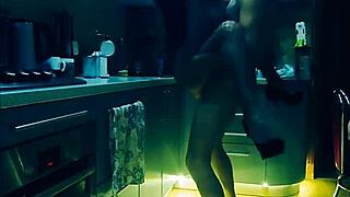 slender wife in stockings endures rough kitchen fuck bent over every position by husband