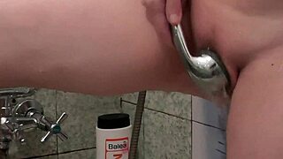 oh damn sexy brunette milf fingers her wet pussy n ass in shower till she squirts hard