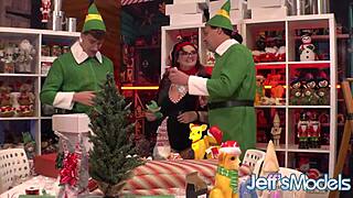 Chubby Sluts Bounce Big Tits in Wild Santa Elf Fuck Fest