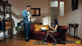 Daddy4k Slutty GF Fucks Stepdad While He Watches Her Cheat Hard