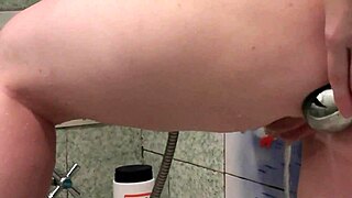 oh damn sexy brunette milf fingers her wet pussy n ass in shower till she squirts hard