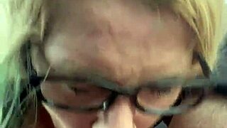 wanna watch this pretty glasses hooker swallow every cum drop?