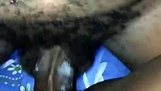 hairy ebony college girl rides boyfriend missionary creampie in wet pussy pov