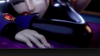 Thicc Widowmaker Twerks Fat Ass on Halloween While Mercy Fucks Raven Cock Tease!