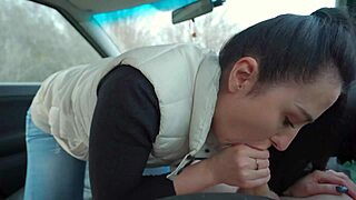 beauty pulls over car and sucks me off deep with eager moans