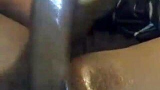 She grips the massive big black cock screaming in orgasmic bliss homemade by pool