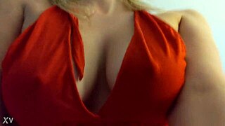 i fuck big titted blonde in red lingerie hard
