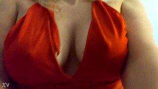 i fuck big titted blonde in red lingerie hard