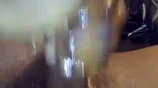 She grips the massive big black cock screaming in orgasmic bliss homemade by pool