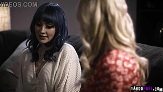 jewelz blu grinds milf serene sirene's face in hot lesbian tribbing?