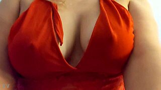 i fuck big titted blonde in red lingerie hard