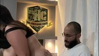 colombian sofia curves huge tits bounce wildly on soldier's monster cock