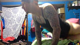 Blonde Tattoo Slut Bent Over Doggystyle Fucked Like Whore