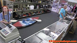 Pawner Teen Sneaks Cock Ride in Back Office on Hidden Cam