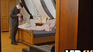 VIP4K. Czech teen rides old daddy's cock cowgirl in seduction play