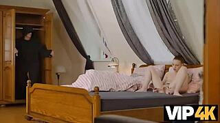 VIP4K. Czech teen rides old daddy's cock cowgirl in seduction play