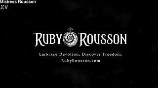 Ruby Rousson delivers chastity slave's final teasing orgasm release