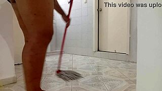 chubby latina neighbor cleans her new place feeling all curvy and emotional