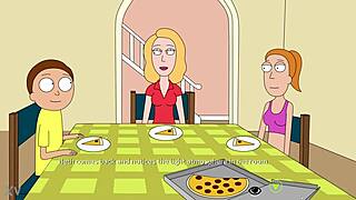 summer gives rick that footjob in rick and morty style