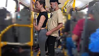 oh man, that slutty student got cumshot on ass in public bus, i couldn't believe it