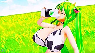 woman-cow cosplay shows off belly and breast expansion by imbapovi 🐄💦