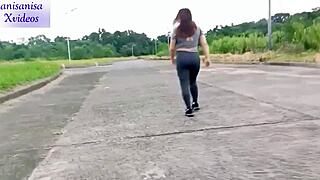 plump jogger babe lured into epic blowjob and cum blast