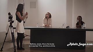 Licking his throbbing cock desperately for that crucial callback in this taboo casting storyline