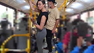 oh man, that slutty student got cumshot on ass in public bus, i couldn't believe it